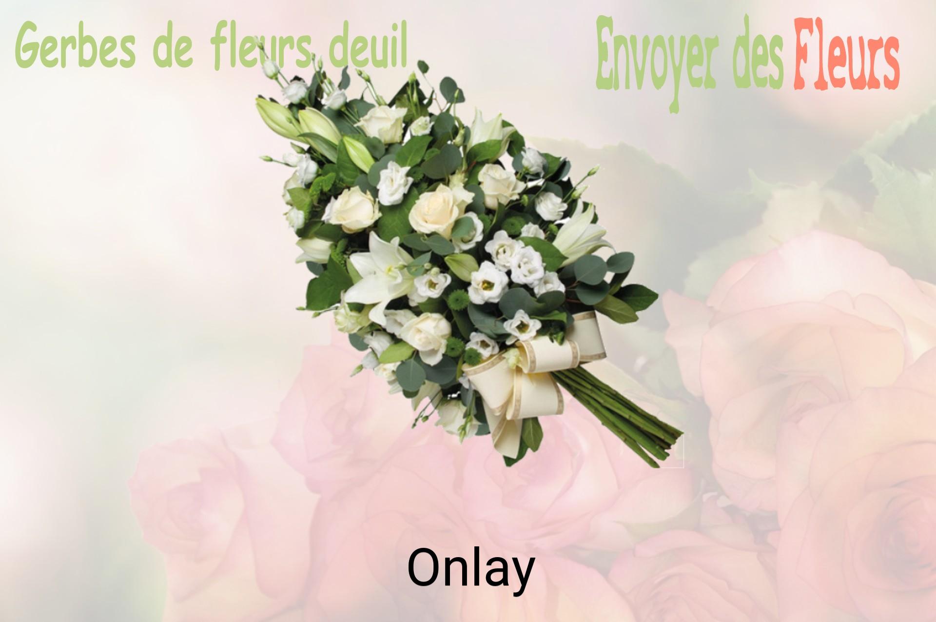 Gerbe de fleurs de deuil livrée à Onlay